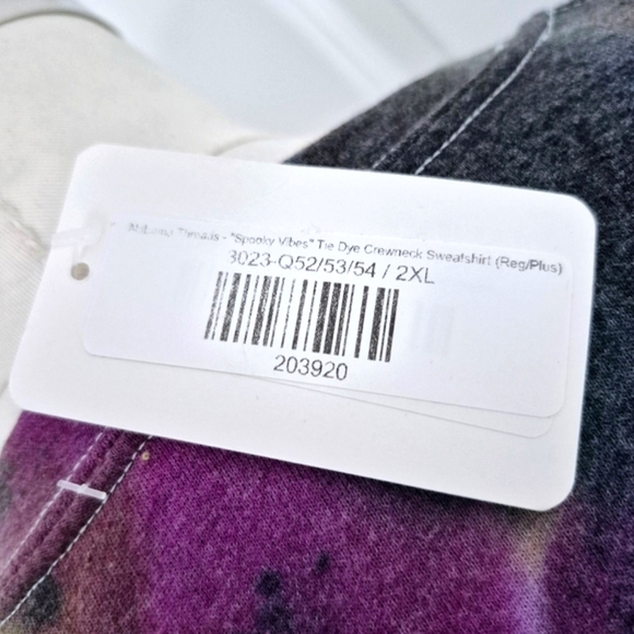 Spooky Vibes Tie-Dye Multi Crew Neck Sweatshirt Comfy Gift Fall Halloween Winter - Picture 9 of 11